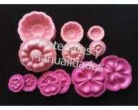 Kit 6 Moldes Flores Para Fomi Girasol y Petunias Floristeria gom